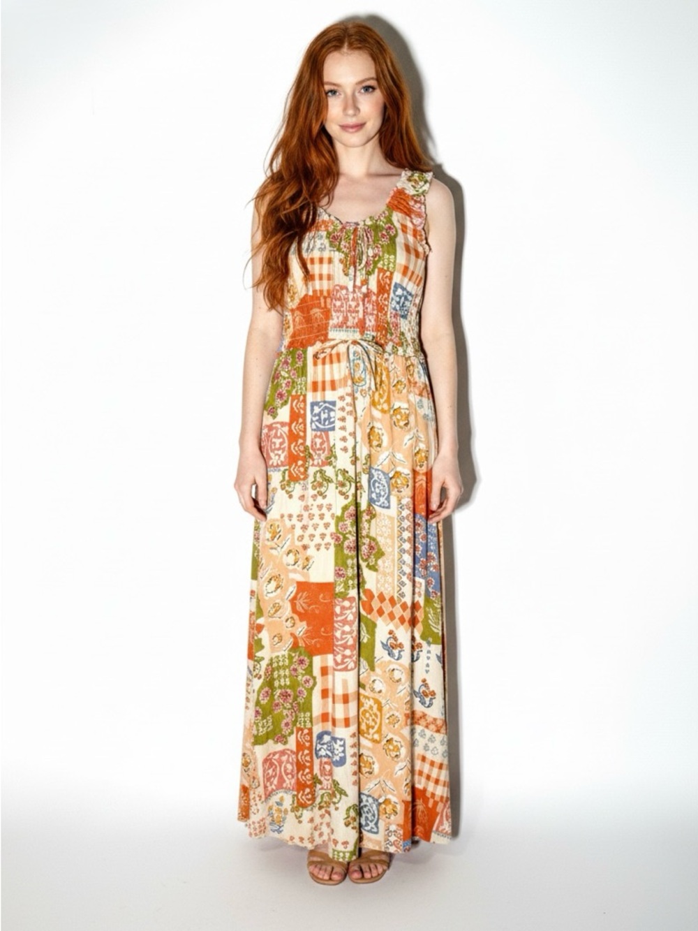 Patrons of Peace Floral Peach Picnic Dress